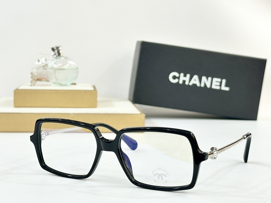 Chanel Luxury Square Optical Frames – Elegant Black & Gold Eyewear