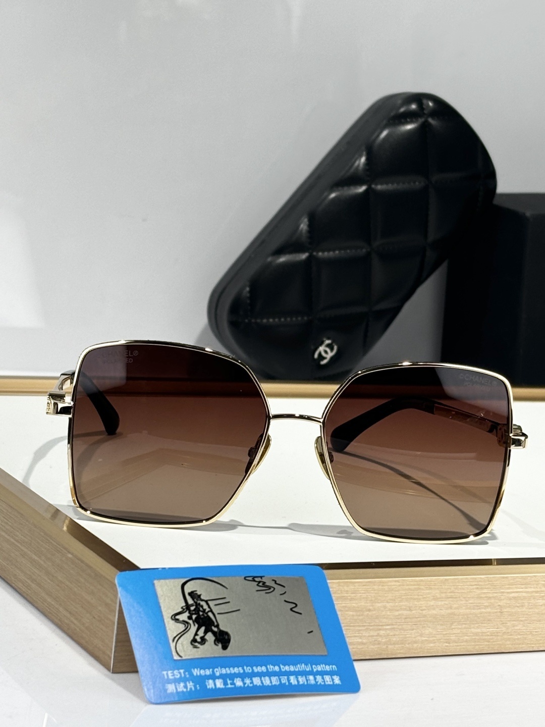 Chanel Gold Frame Octagon Sunglasses – Brown Gradient Lens