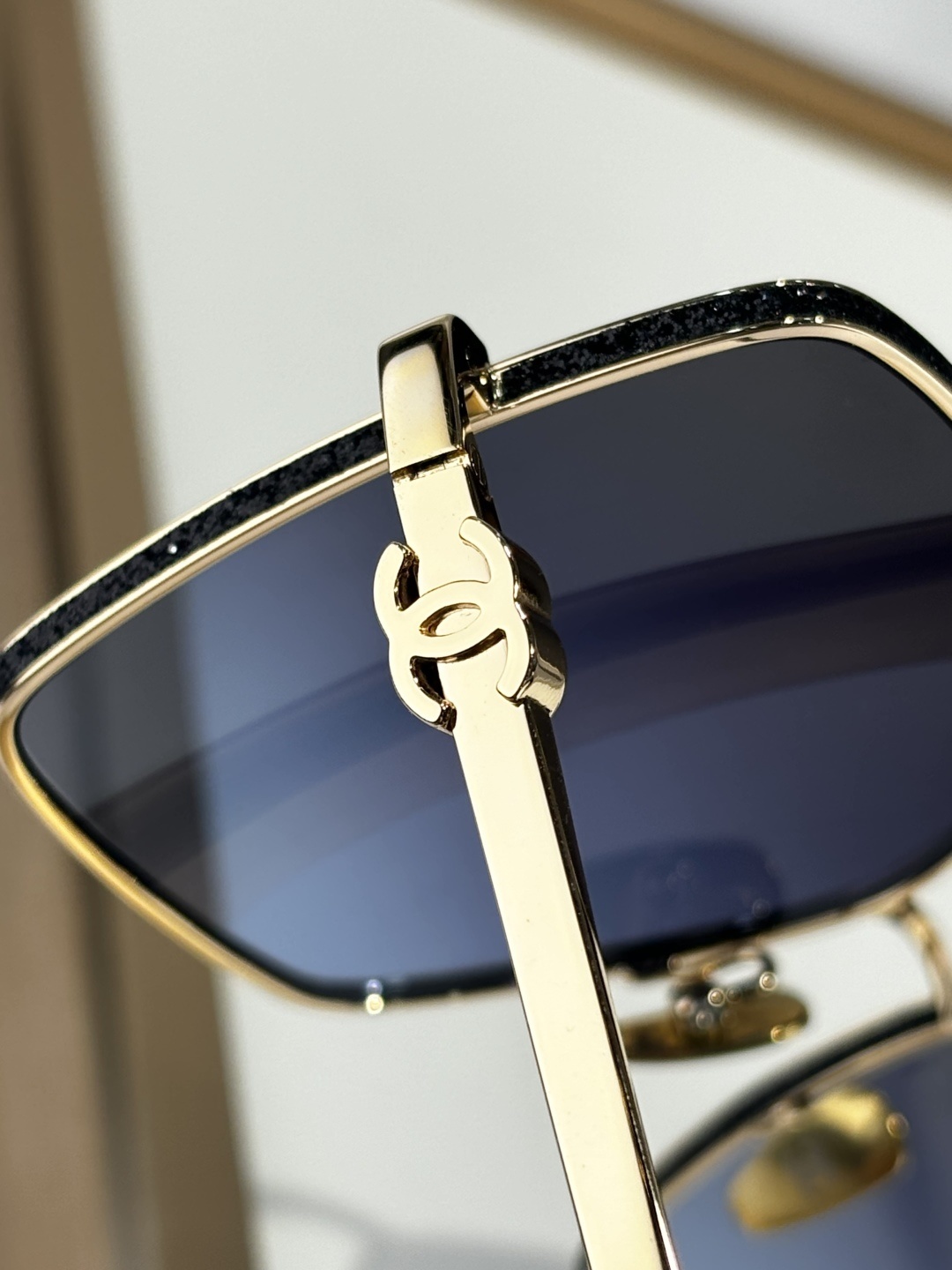 Luxury Chanel Polarized Square Sunglasses – Elegant Gold Frame