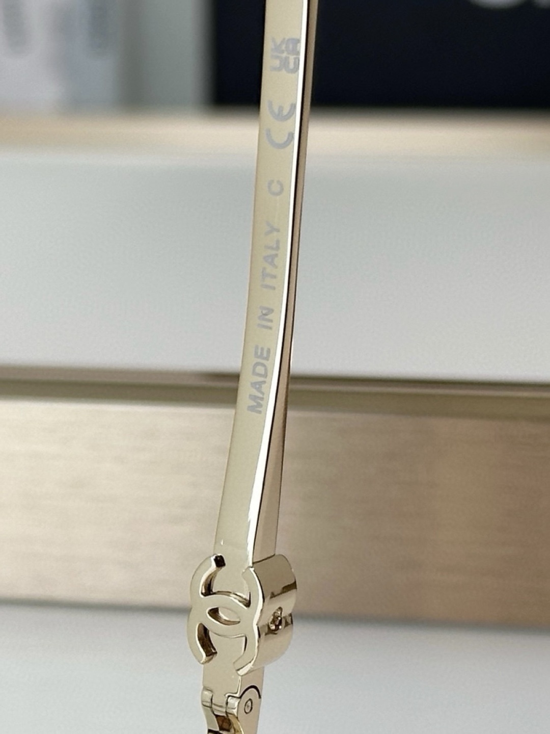 Luxury Chanel Polarized Square Sunglasses – Elegant Gold Frame