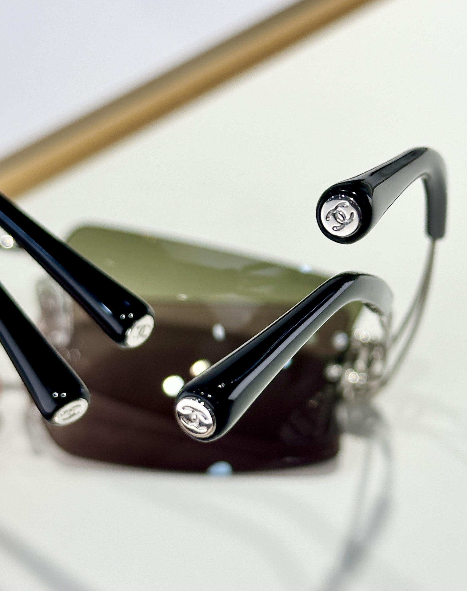 Chanel Rimless Y2K Sunglasses with Crystal Double C Logo