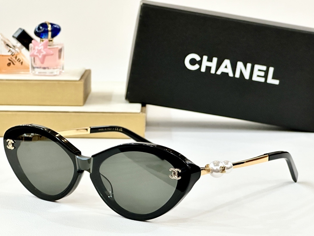 Chanel Black Pearl Sunglasses – Cat Eye