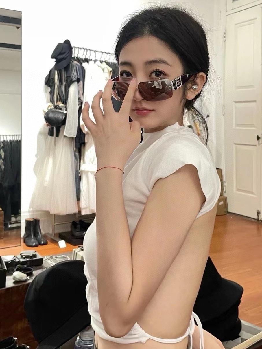 Vintage Chanel Rhinestone CC Rimless Sunglasses – Y2K Style