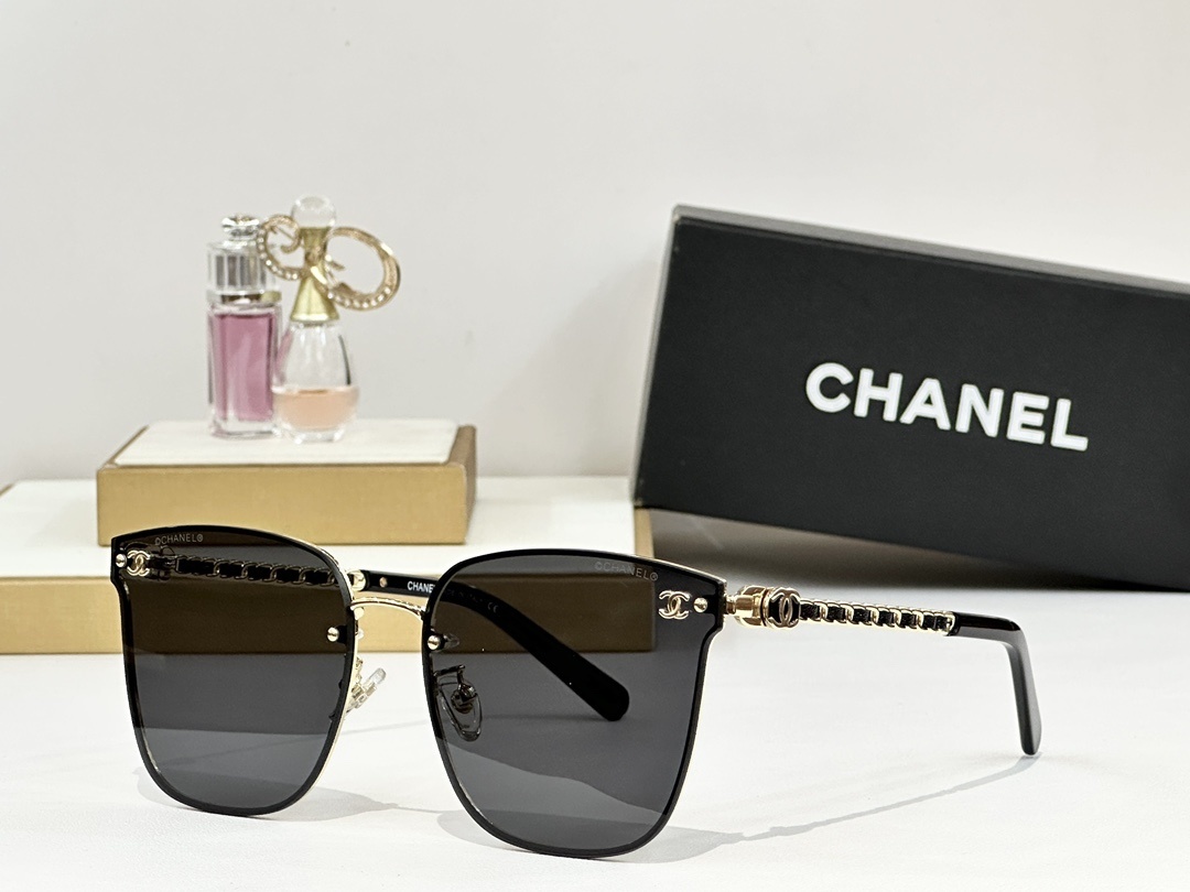 square Chanel Black Chain Sunglasses – Chanel Black Chain Square