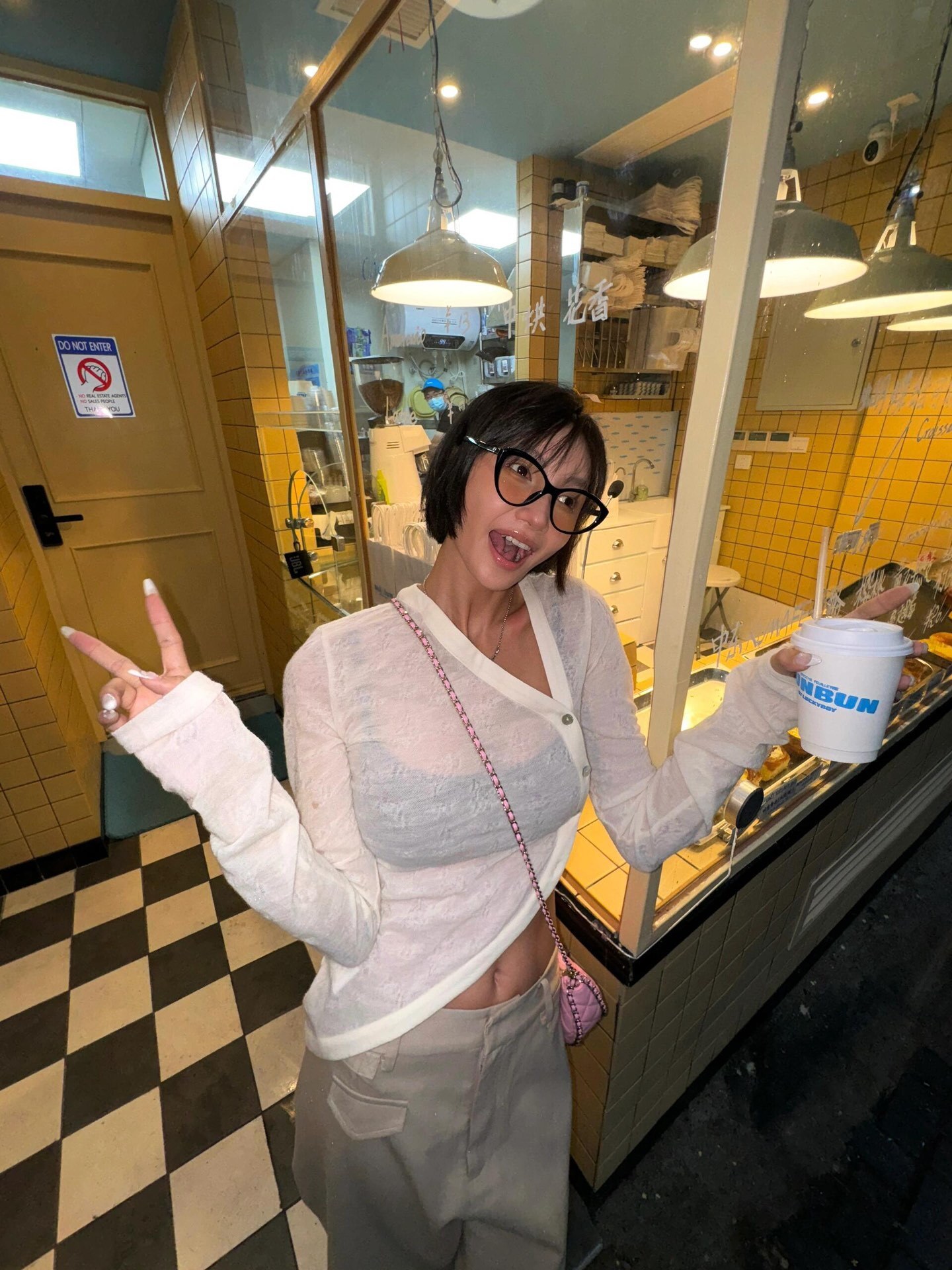 Chic Sheer White Long Sleeve Cardigan – Slim Fit Y2K Button-Up Top