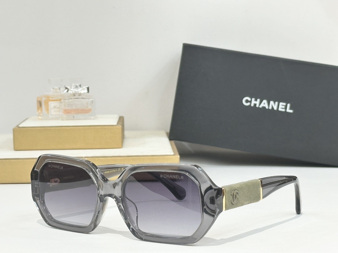 Chanel Luxury Oversized Hexagonal Sunglasses – Made in Italy