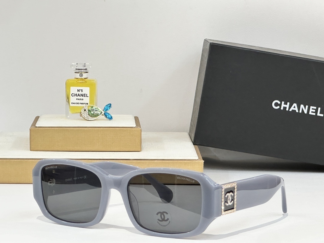 Chanel Oversized Square Sunglasses – Crystal CC Logo Luxury Eyewear