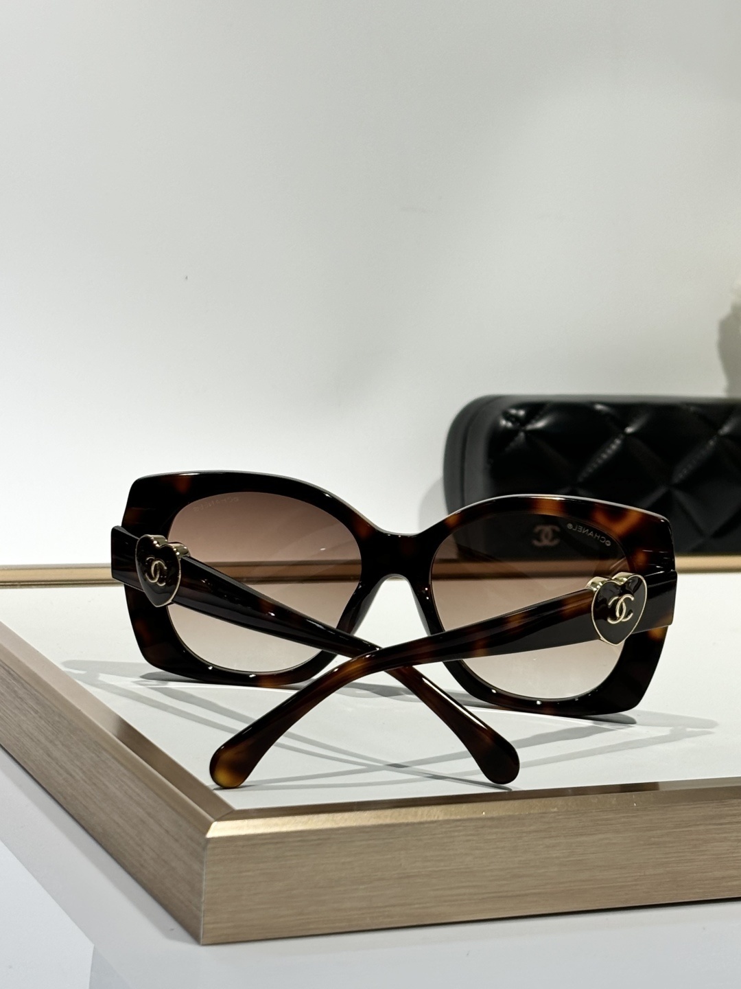 Chanel 5519 Butterfly Tortoise Sunglasses with Heart CC Logo