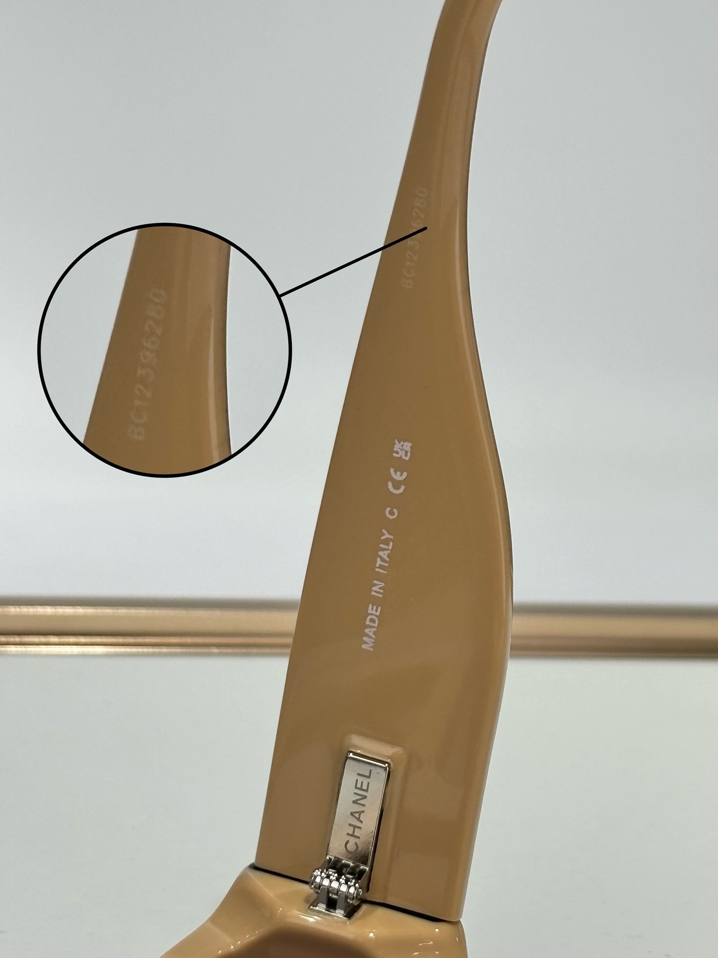 Chanel Black & Beige Shield Sunglasses with Large CC Logo