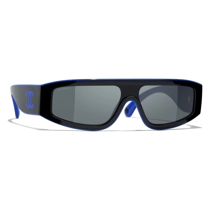 Chanel Blue Futuristic Sunglasses – Chanel Black & Blue Futuristic