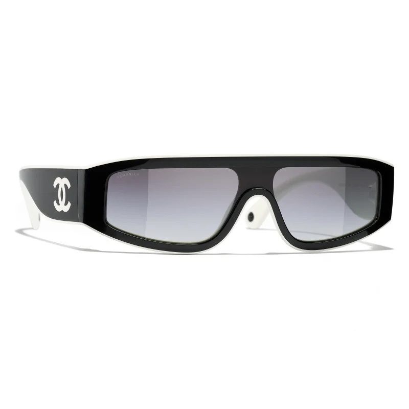 Chanel Black White Shield Sunglasses – Chanel Black & White Shield