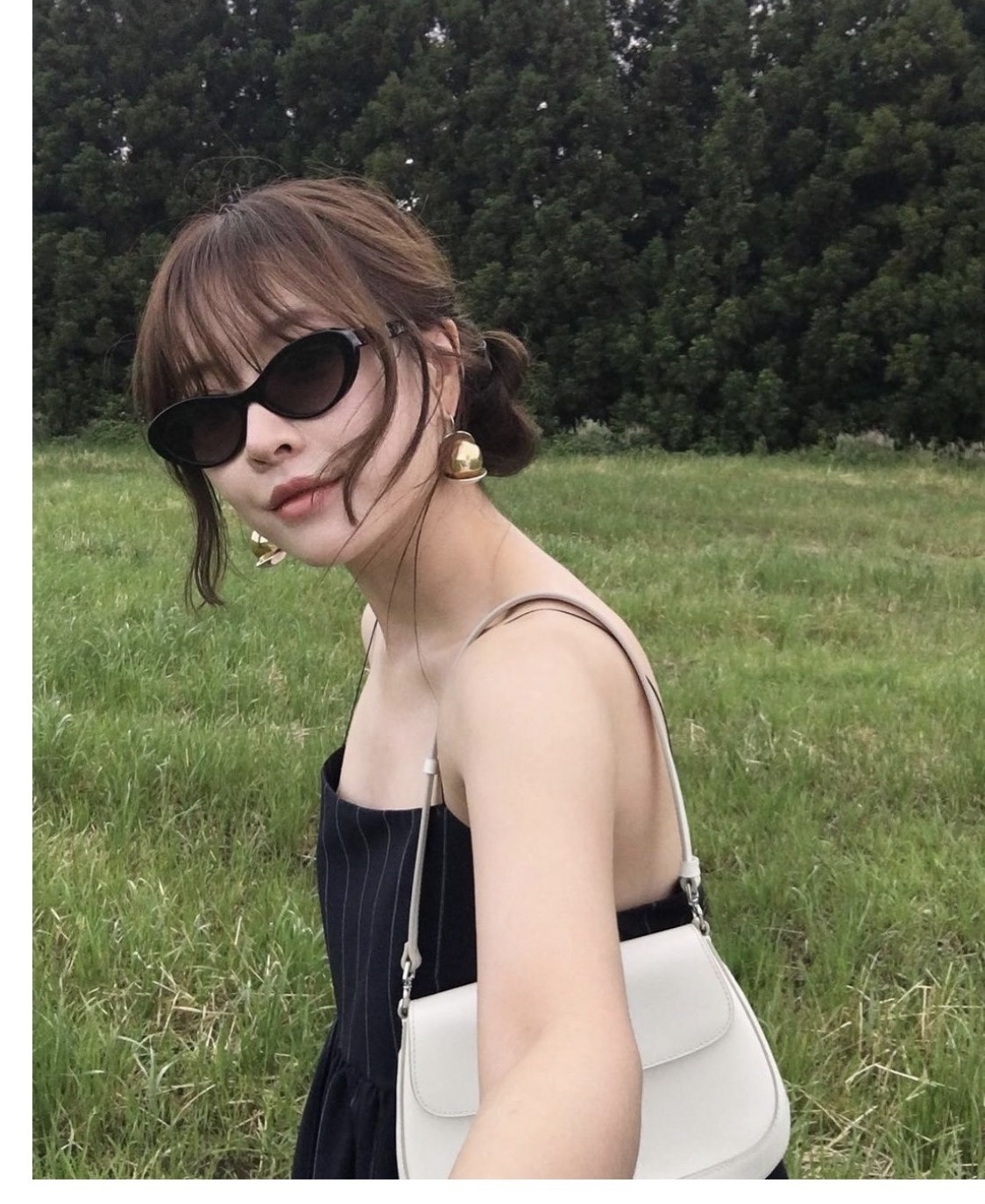 Retro Oval Cat Eye Sunglasses for Women – Chic Y2K Black Eyewear