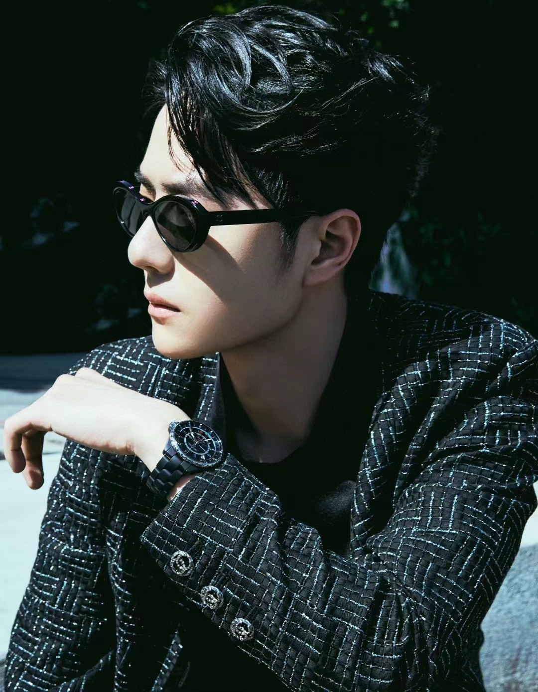 Chanel Round Frame Black Sunglasses – Modern Style