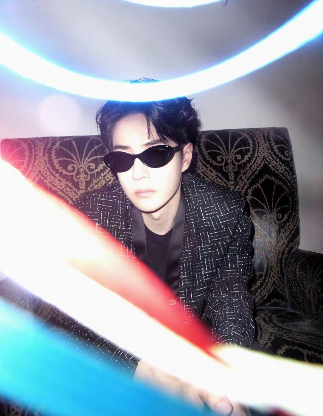 Men’s Luxury Black Tweed Blazer – Premium Metallic Weave Jacket