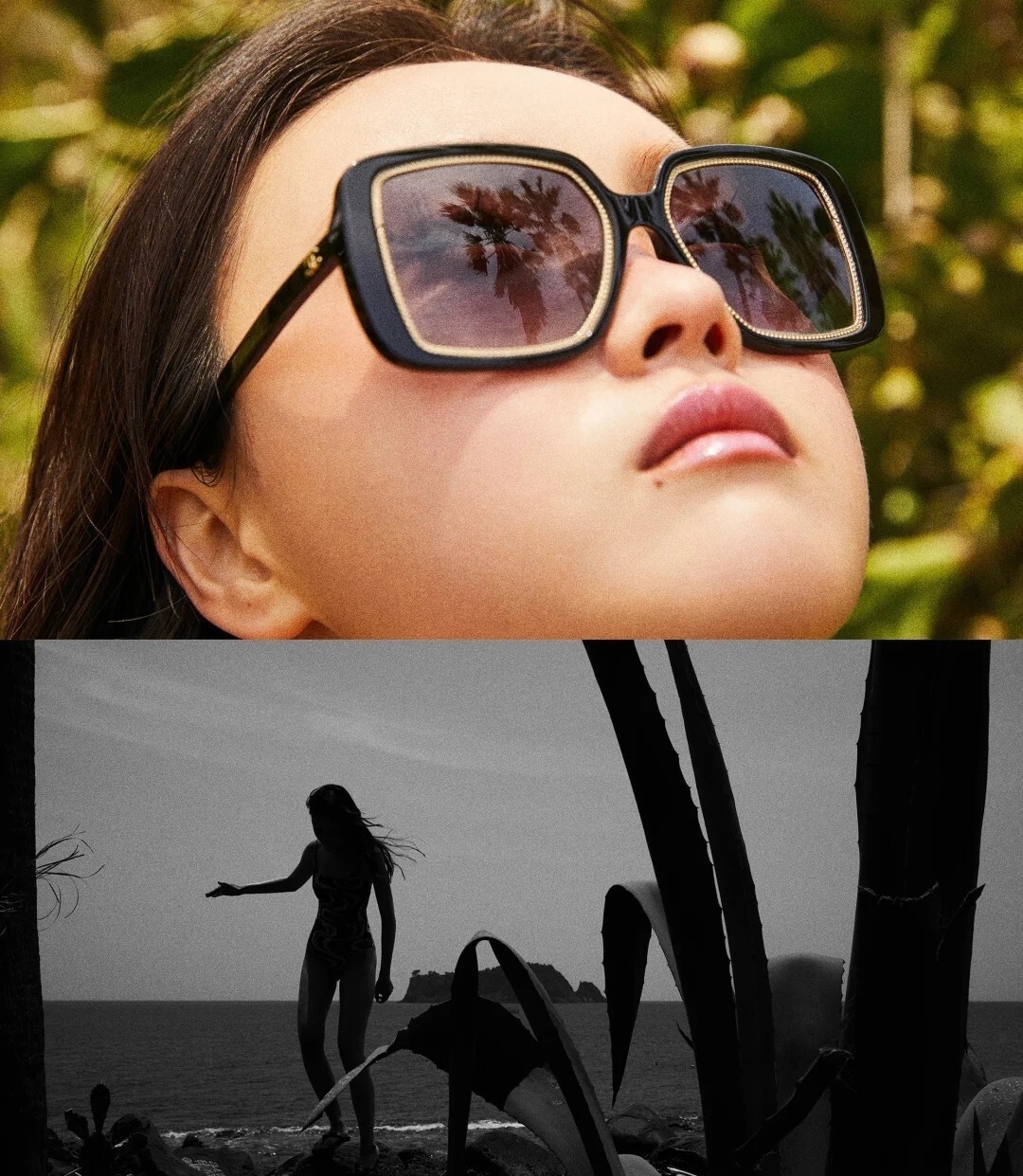 Chanel Black Gold Sunglasses – Chanel Black & Gold Trim Square