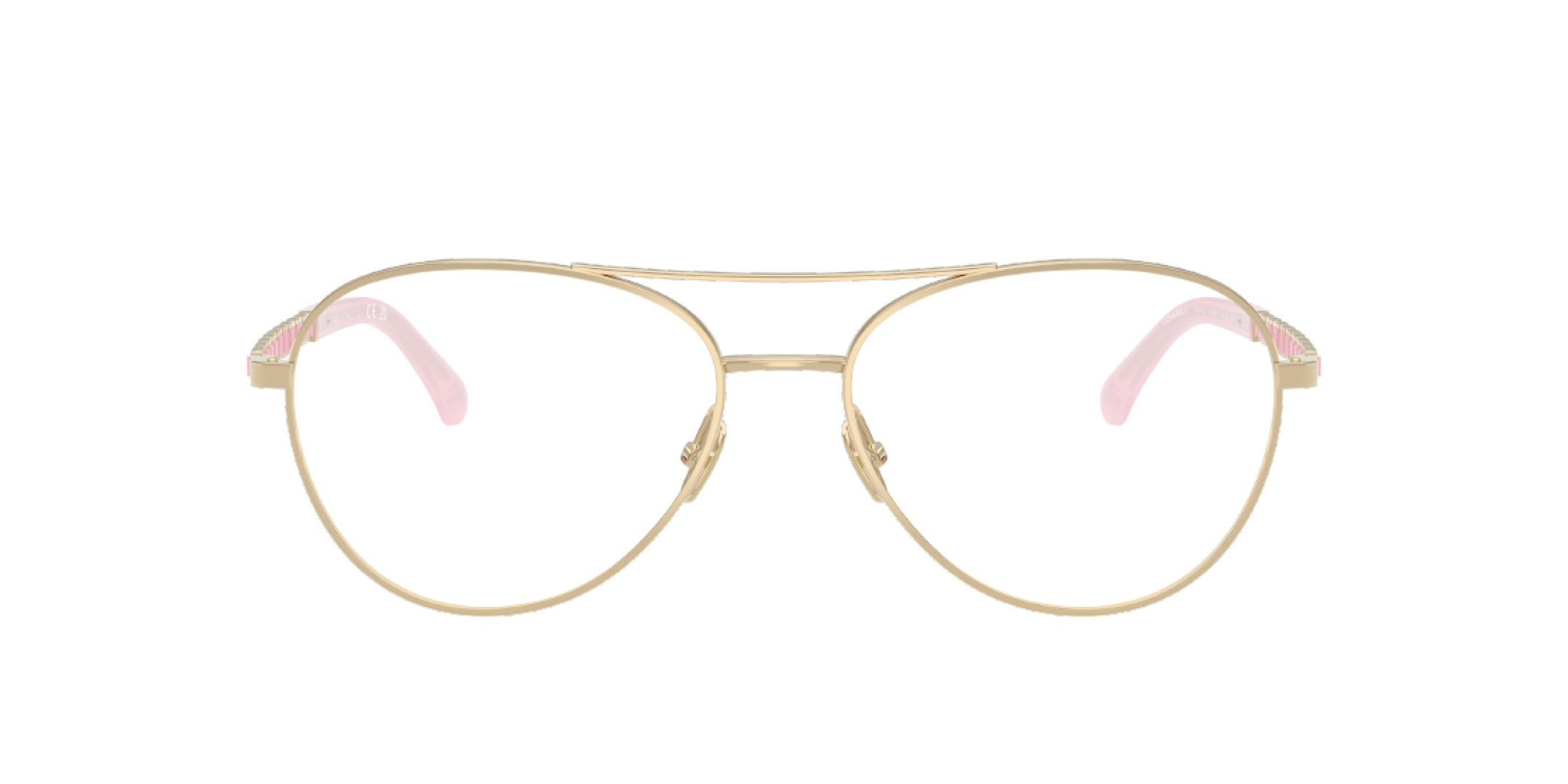 Chanel Gold Pilot Eyeglasses with Interwoven Chain Detail
