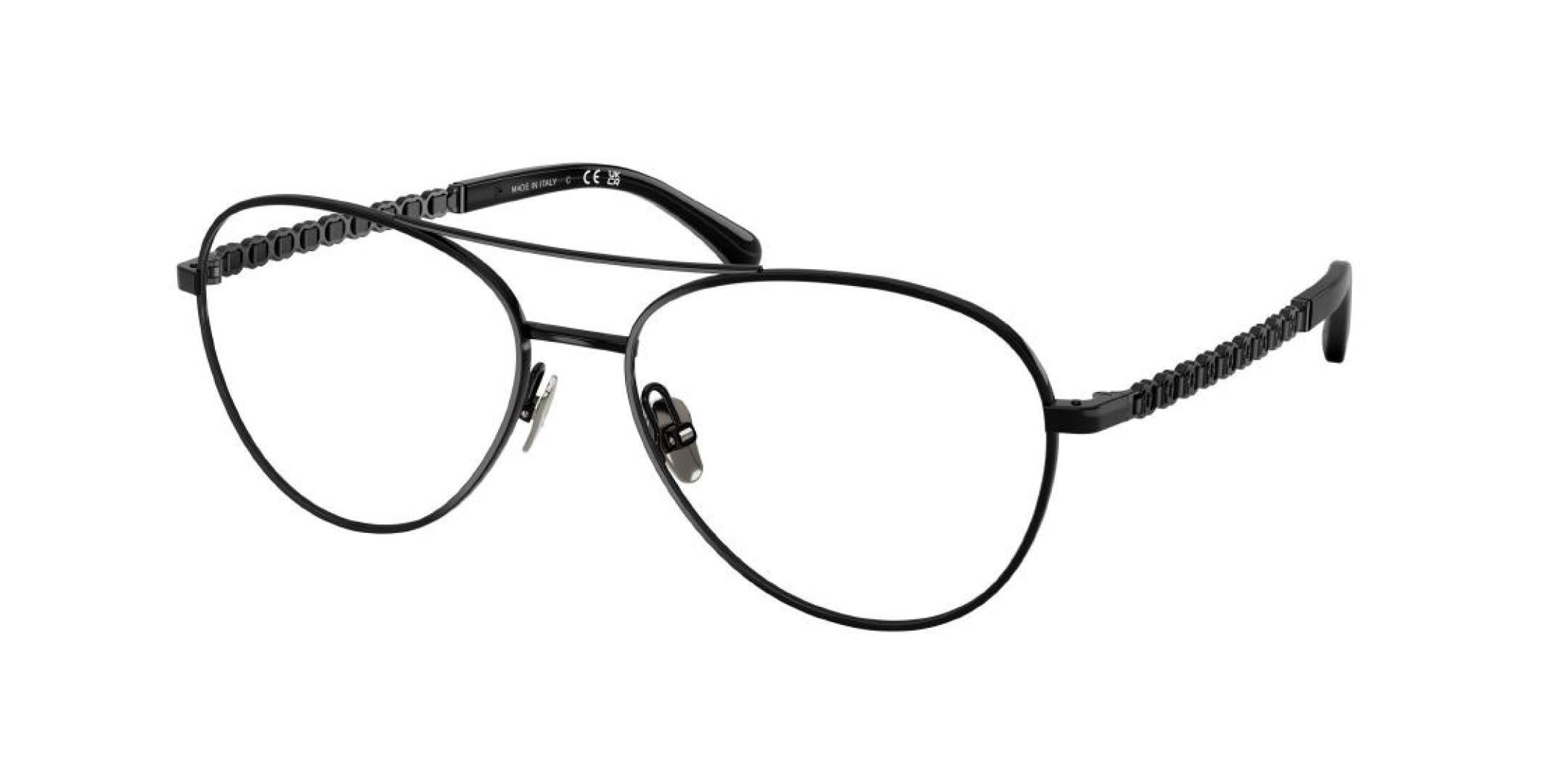 Chanel Black Aviator Optical Frames Chain Detail