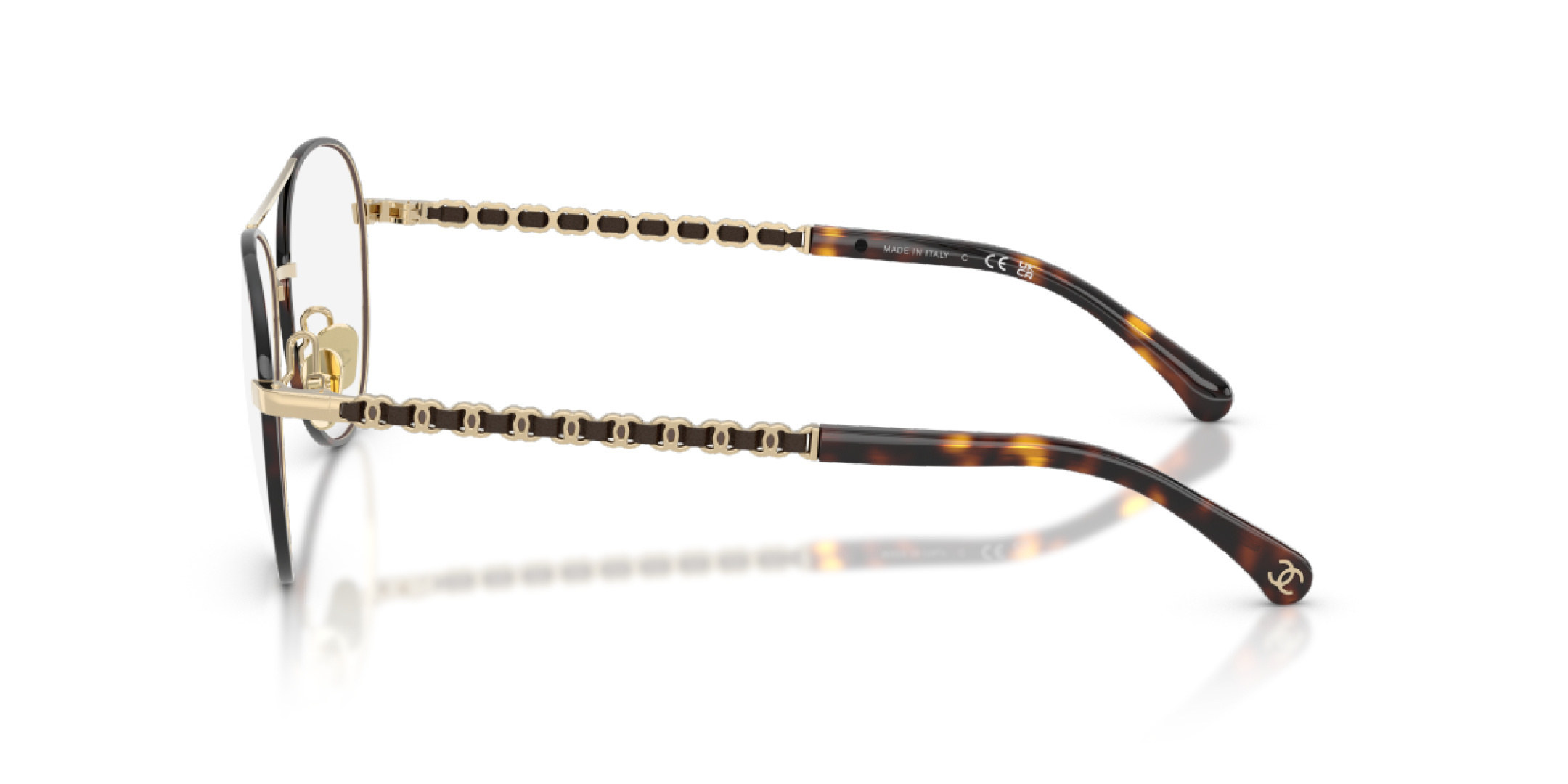 Chanel Black Pilot Optical Glasses – Elegant Chain Temple Design