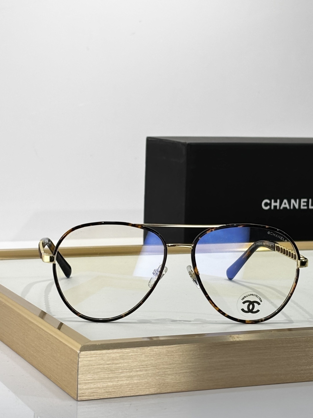 Luxury Chanel Aviator Eyeglasses – Blue Light & UV Protection