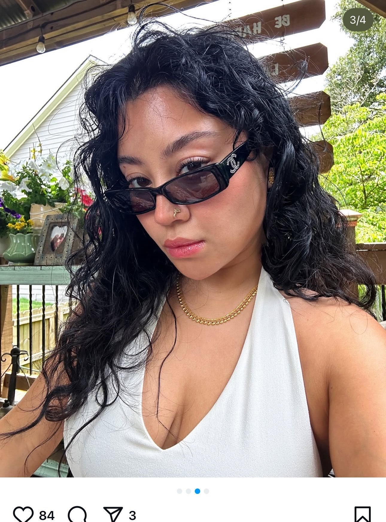 Vintage Rectangular Sunglasses with Crystal CC Logo – Chic Black