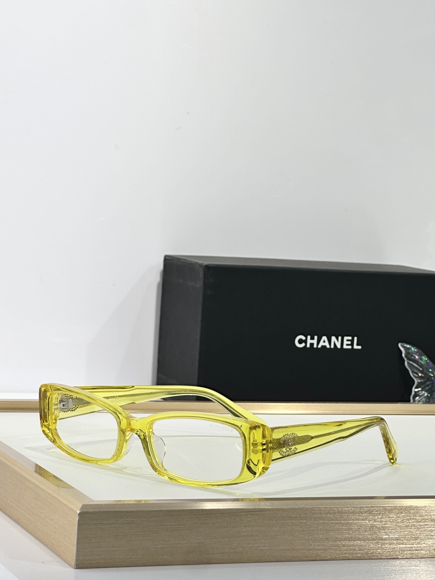 Chanel Crystal CC Logo Rectangular Eyewear – Luxury Fashion Frames