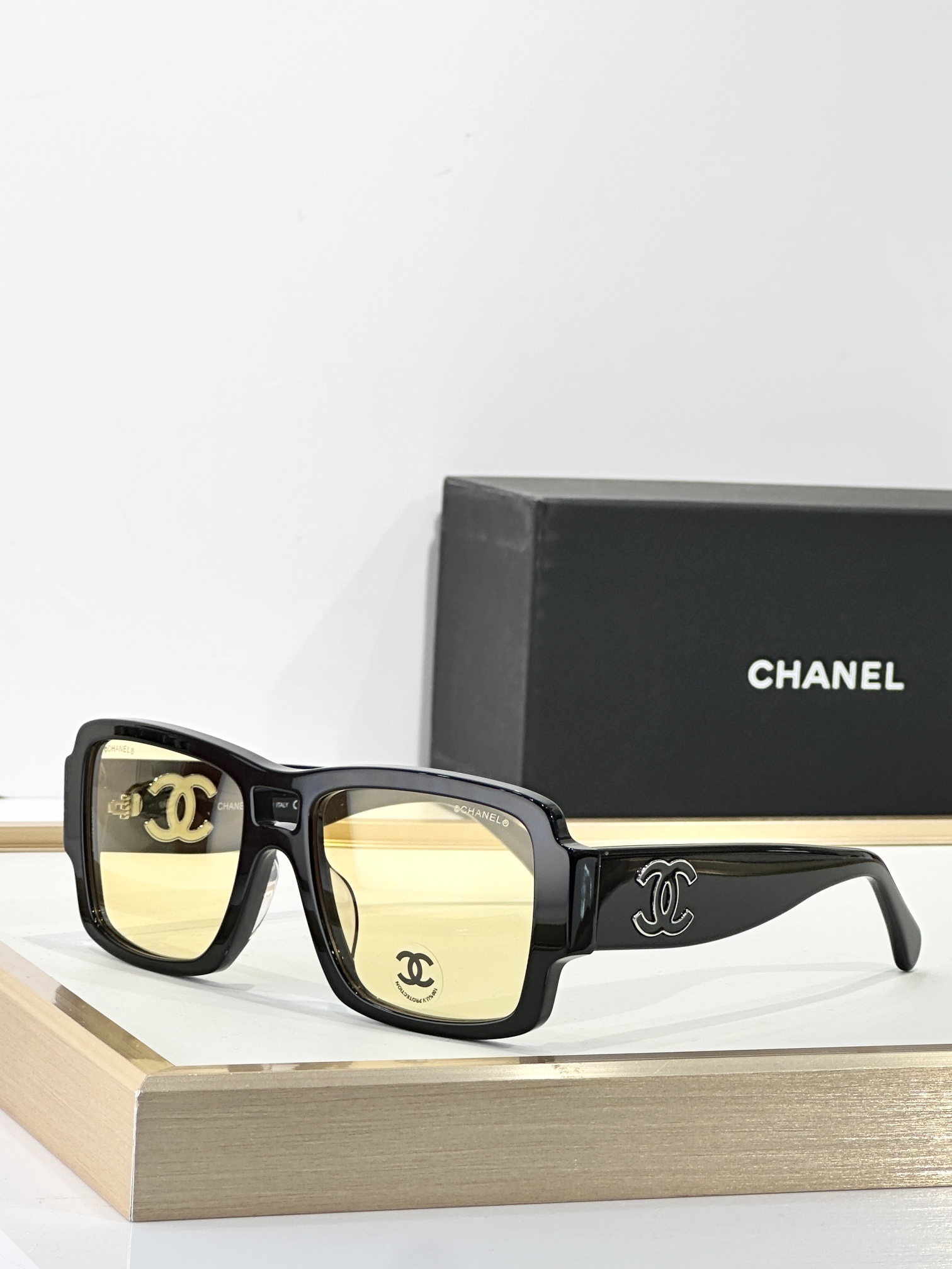 Chanel Luxury Oversized Square Sunglasses with Iconic CC Logo