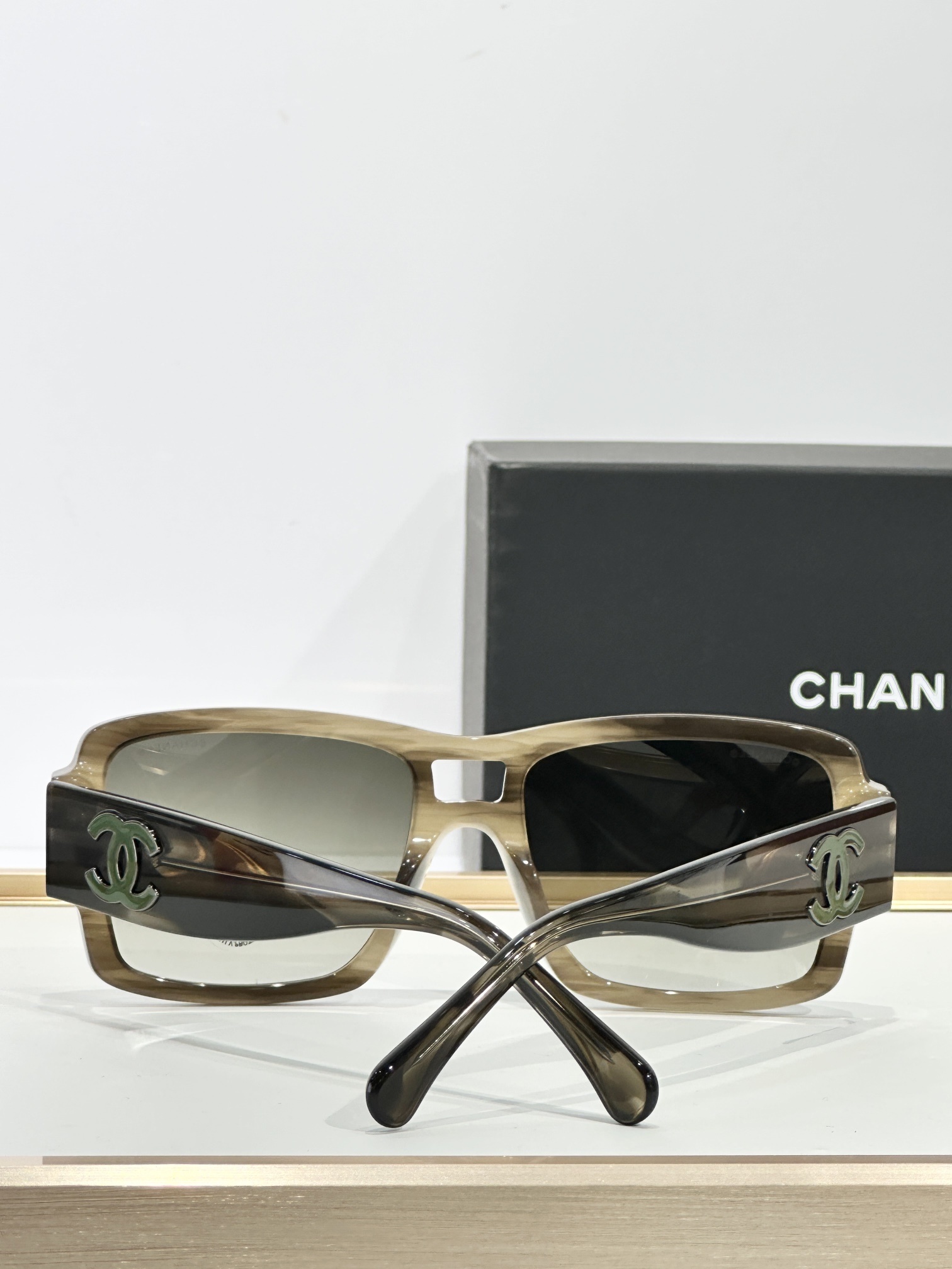 Chanel Luxury Oversized Square Sunglasses with Iconic CC Logo