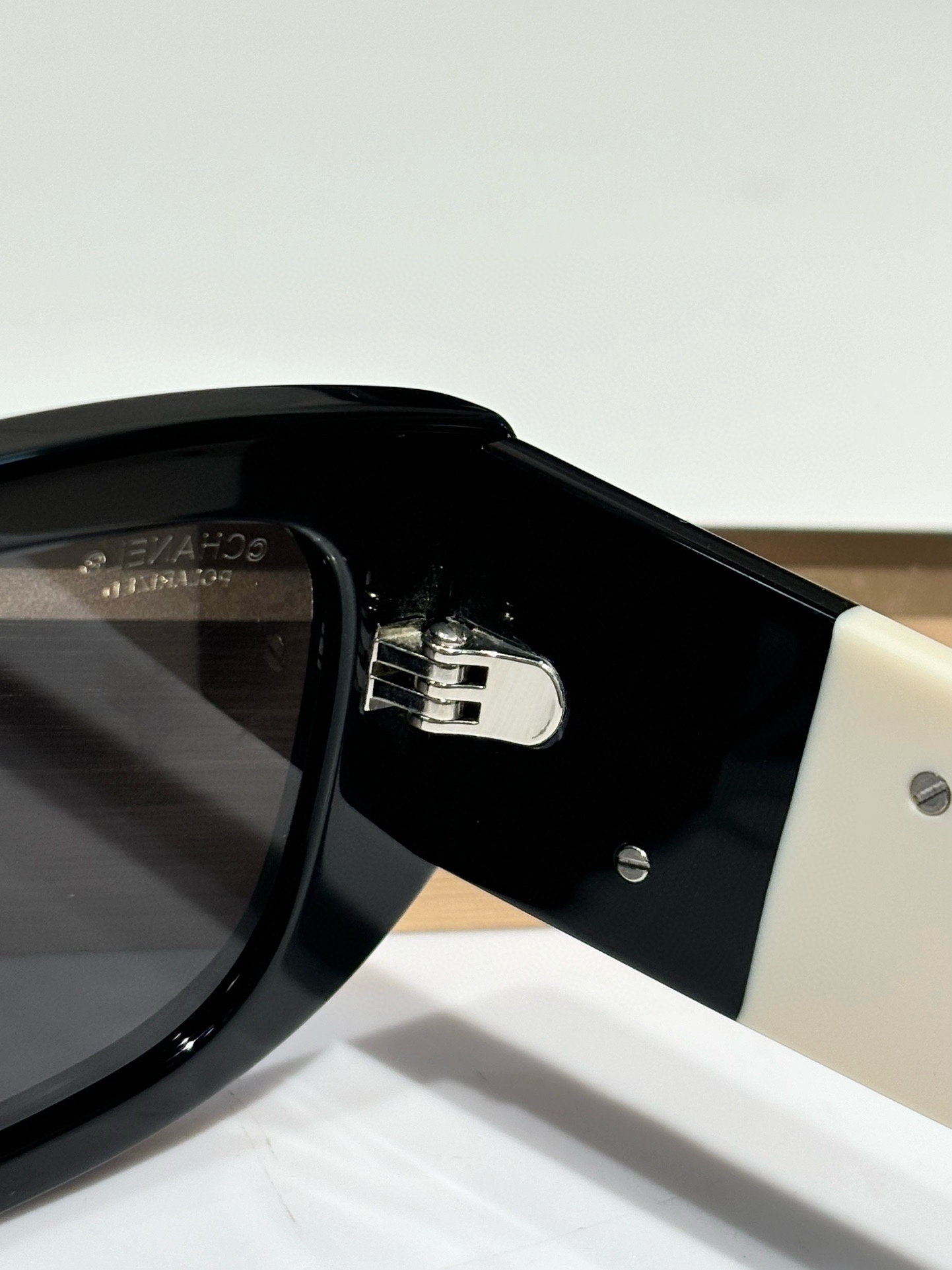 Chanel Rectangular Polarized Sunglasses – Black & Cream Two-Tone