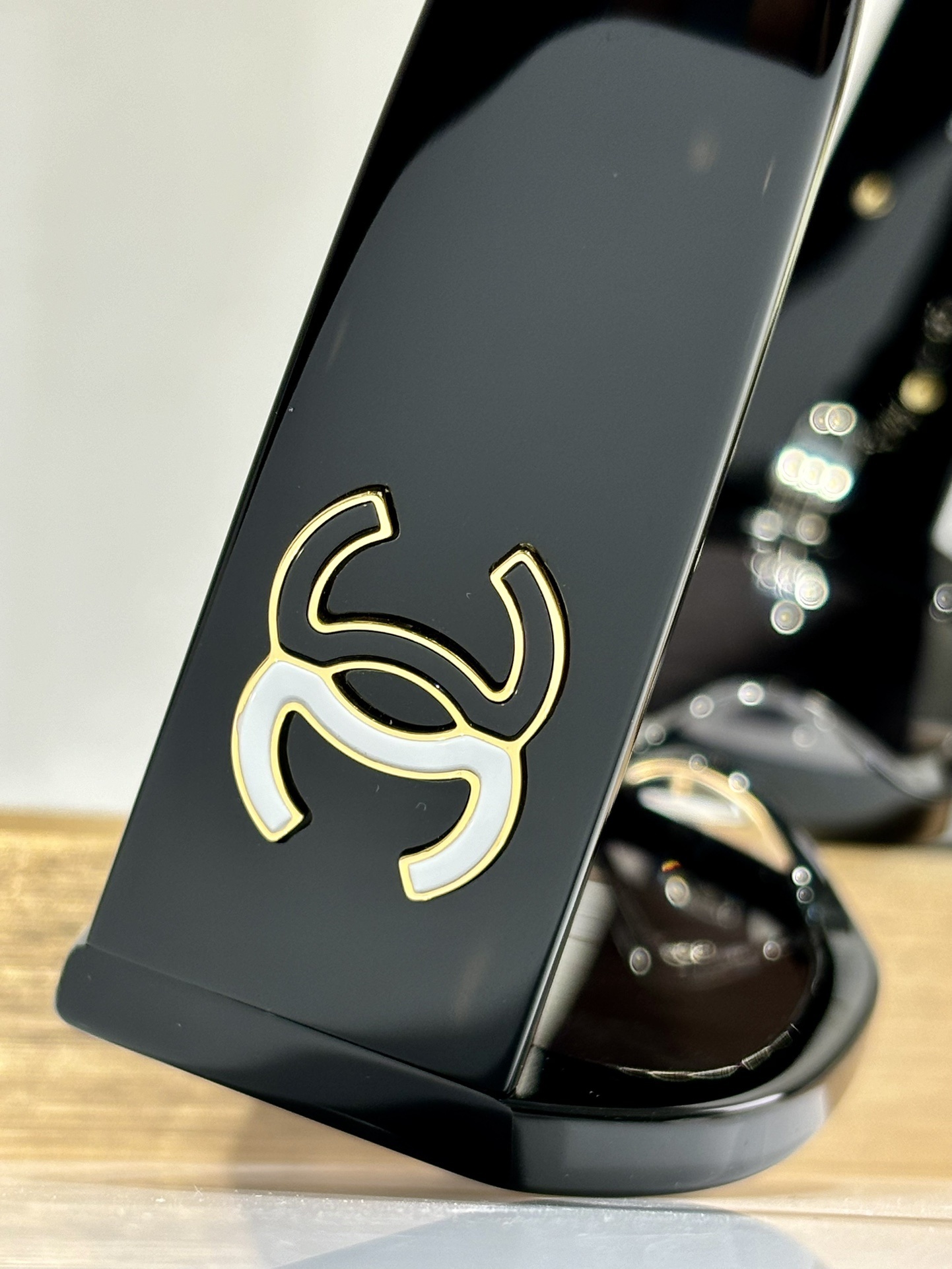 Chanel Rectangular Black Sunglasses with Two-Tone CC Logo