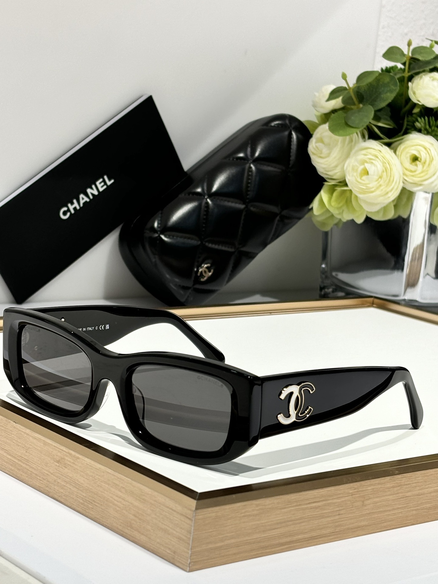 Chanel Women’s Rectangular Polarized Sunglasses – Iconic CC Logo