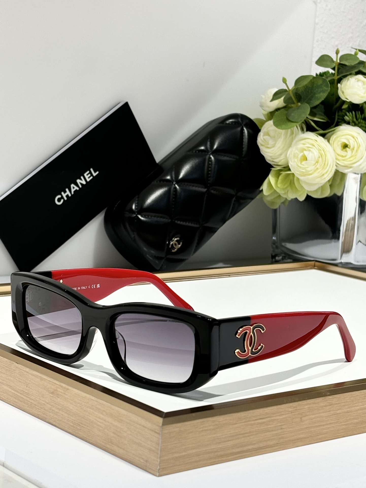 Chanel Women’s Rectangular Polarized Sunglasses – Iconic CC Logo