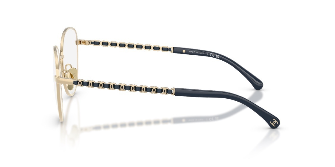 Chanel 2223-Q Luxury Round Eyeglasses with Chain Temple Detail