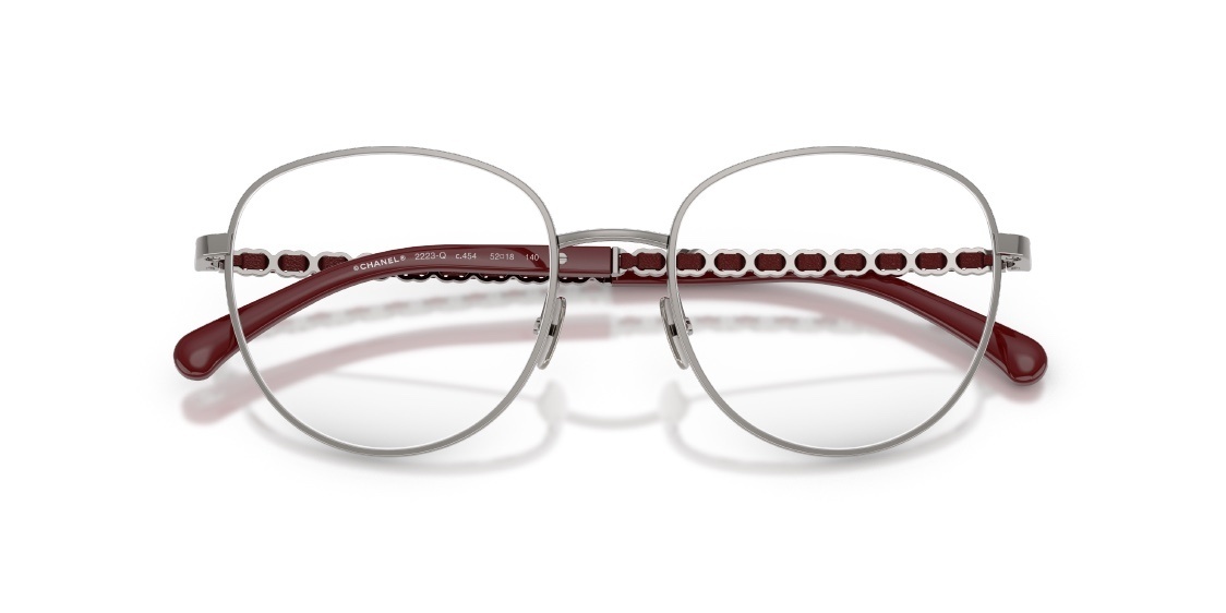 Chanel 2223-Q Luxury Round Eyeglasses with Chain Temple Detail