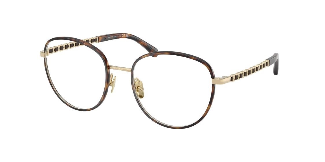 Chanel 2223-Q Black Round Eyeglasses with Chain Link Temples