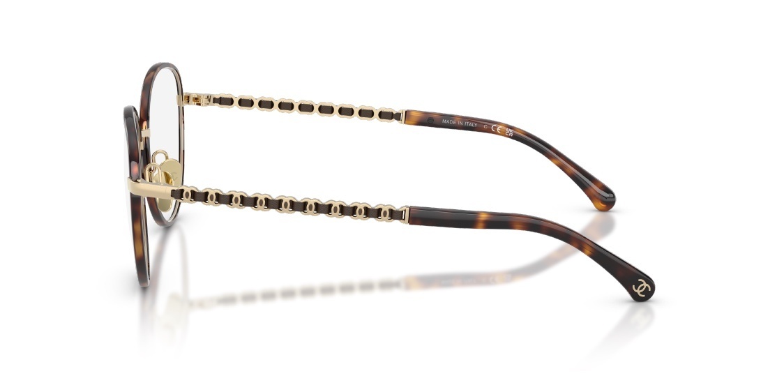 Chanel 2223-Q Black Round Eyeglasses with Chain Link Temples