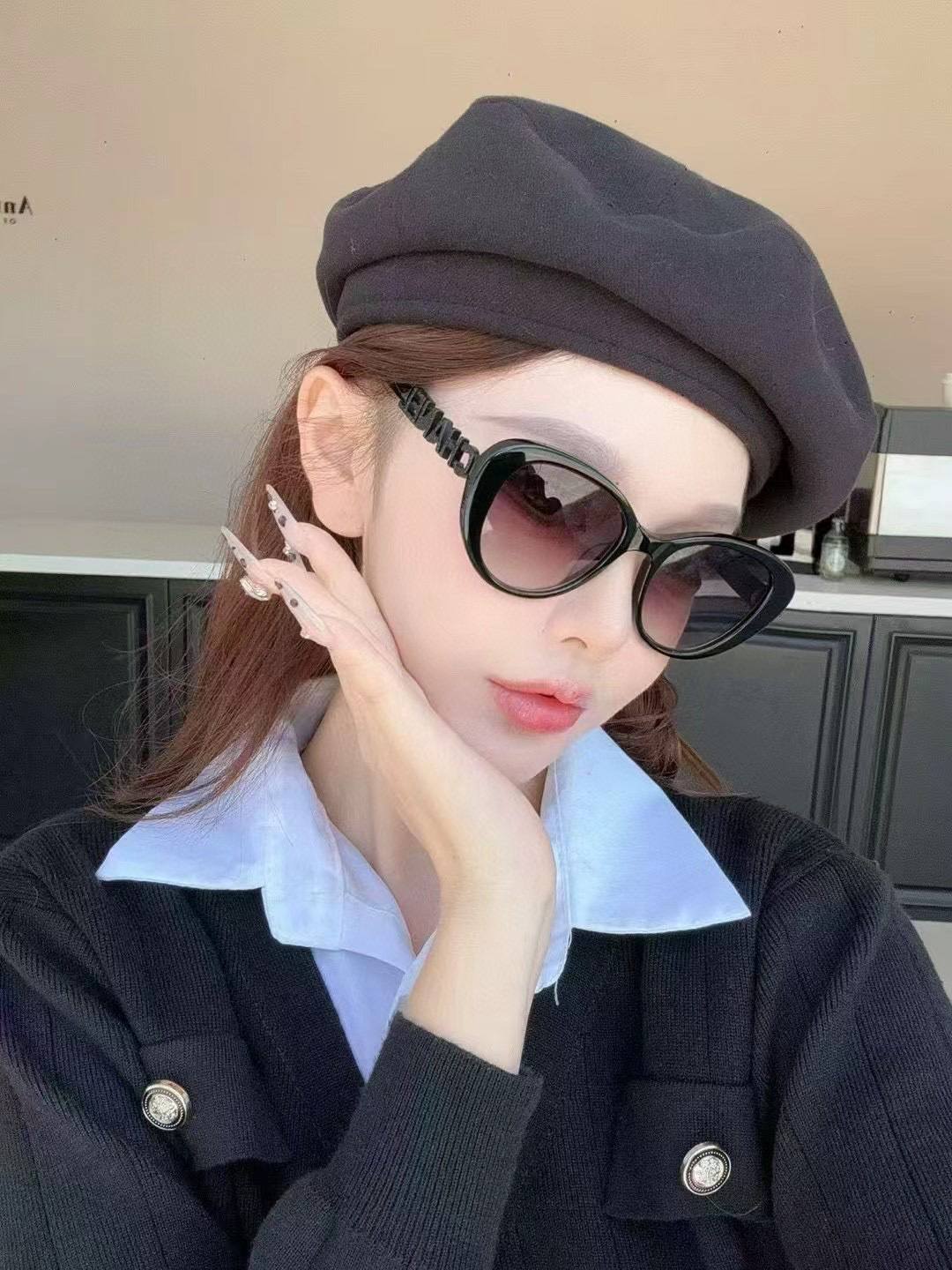 Chanel Black Logo Cat-Eye Sunglasses – Iconic Elegance