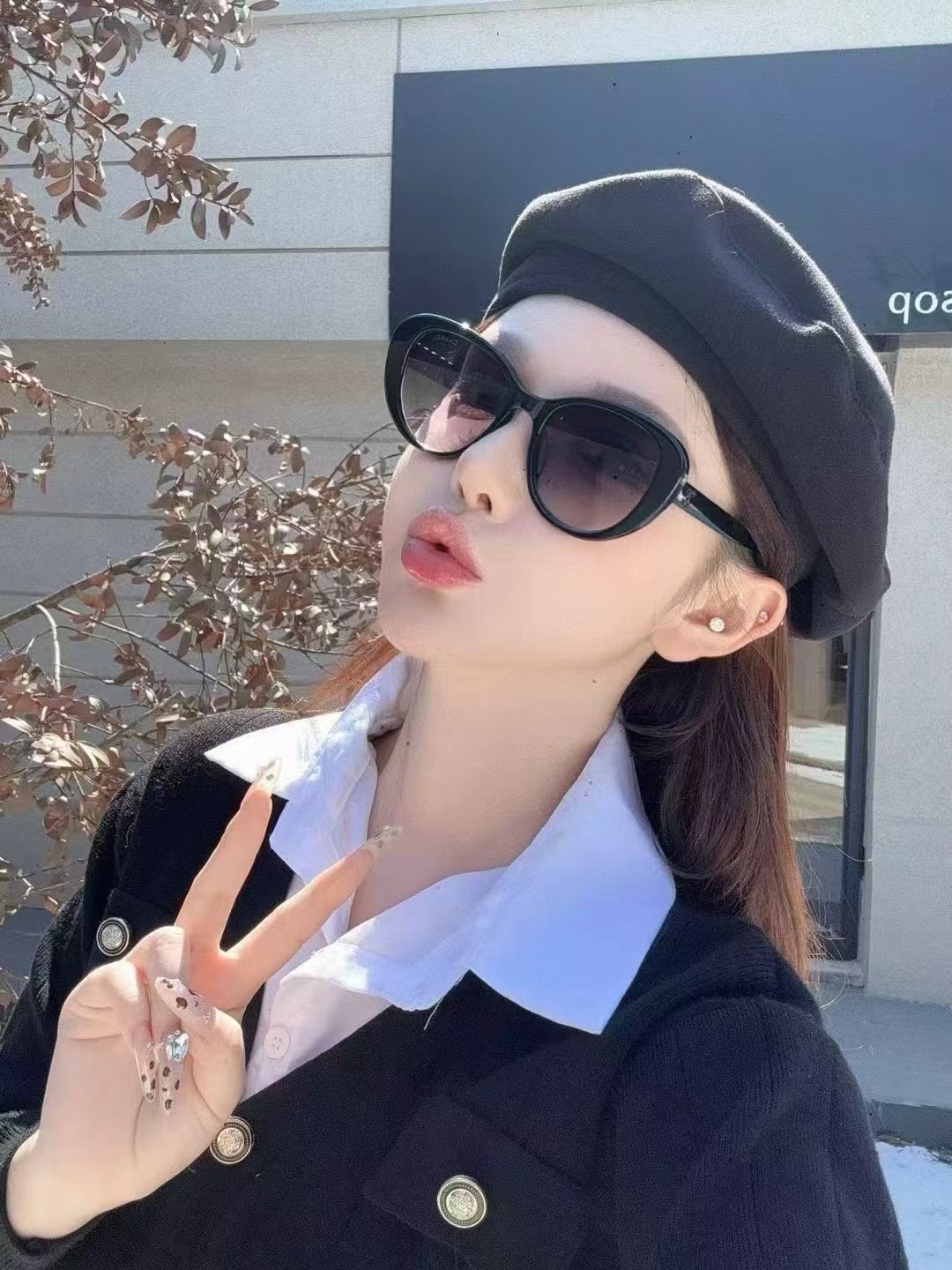 Luxury Women’s Cat-Eye Sunglasses with Designer Letter Temples