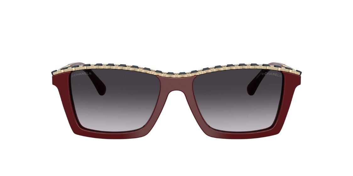 Chanel Iconic Chain Square Sunglasses in Black and Silver