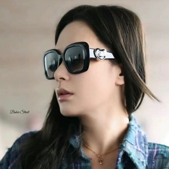 square white Chanel Black Heart Sunglasses – Chanel Black Square