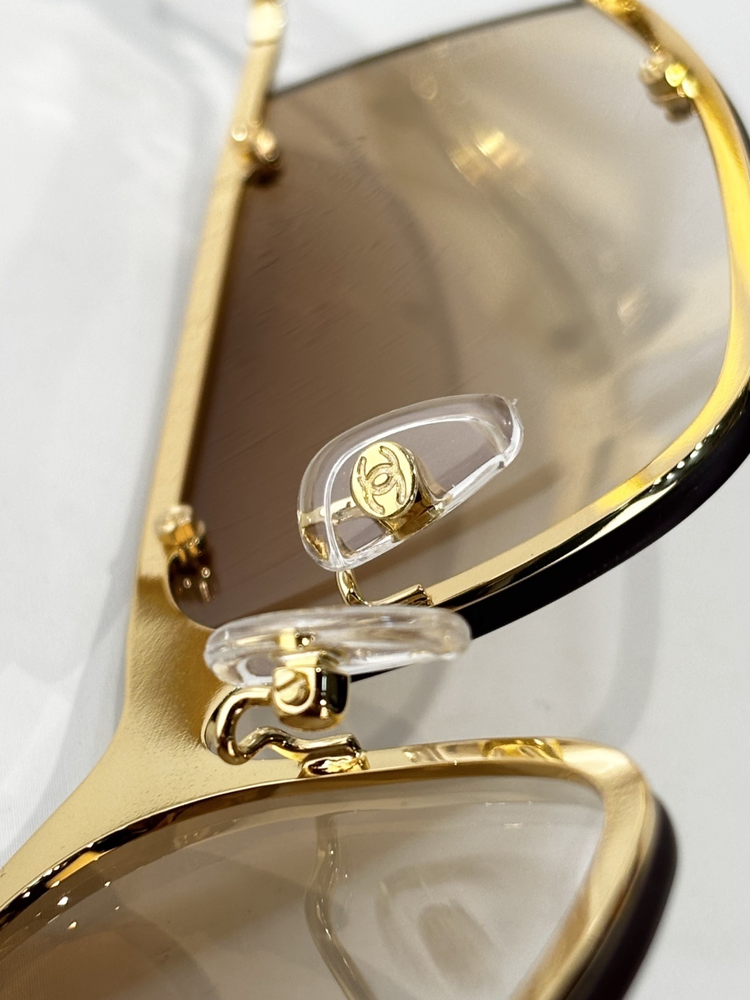 Chanel Vintage Gold Rimless Sunglasses – Brown Gradient CC Logo