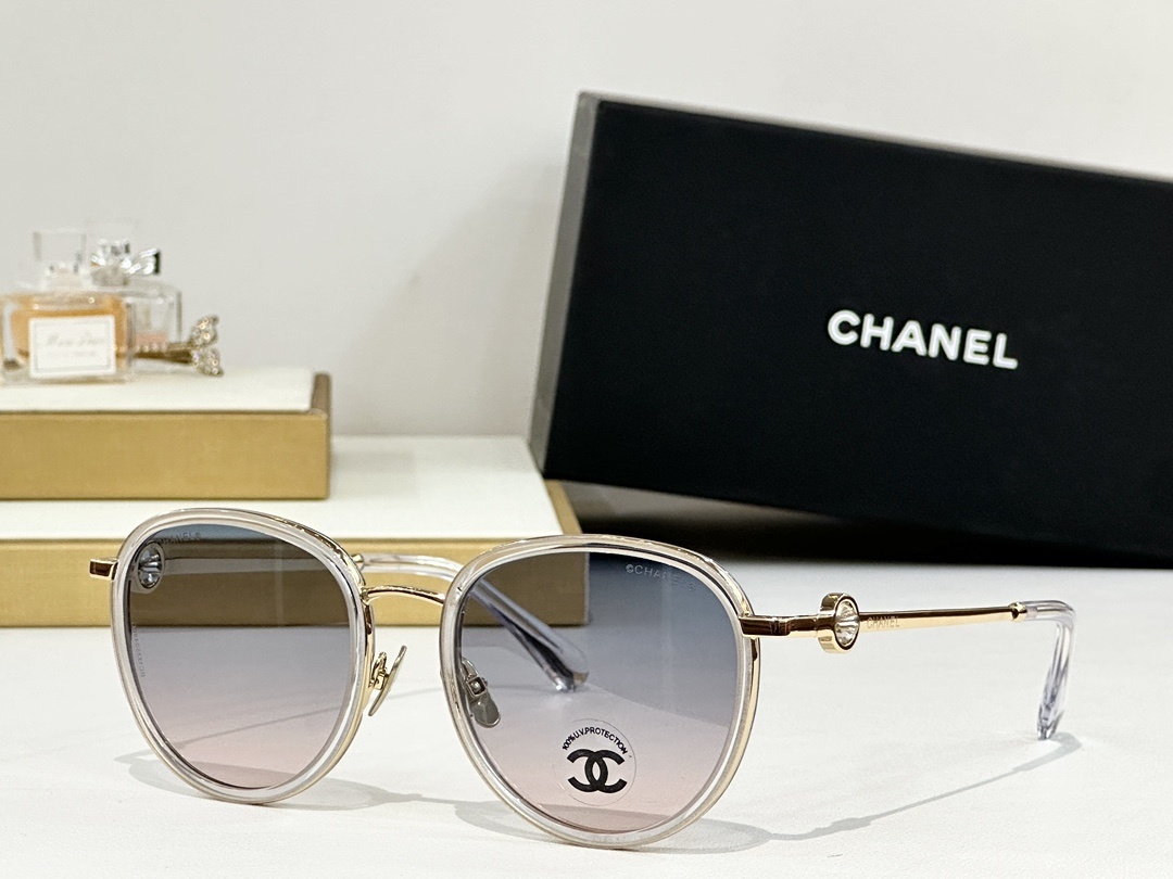 Chanel Gold Round Sunglasses – Gradient Lens
