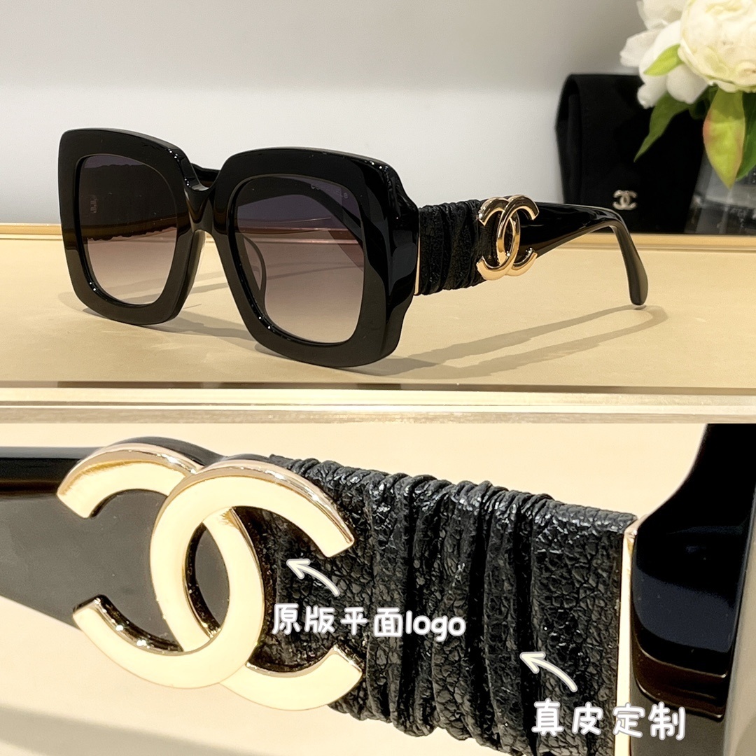 Luxury Oversized Square Sunglasses with Interlocking Logo – Black