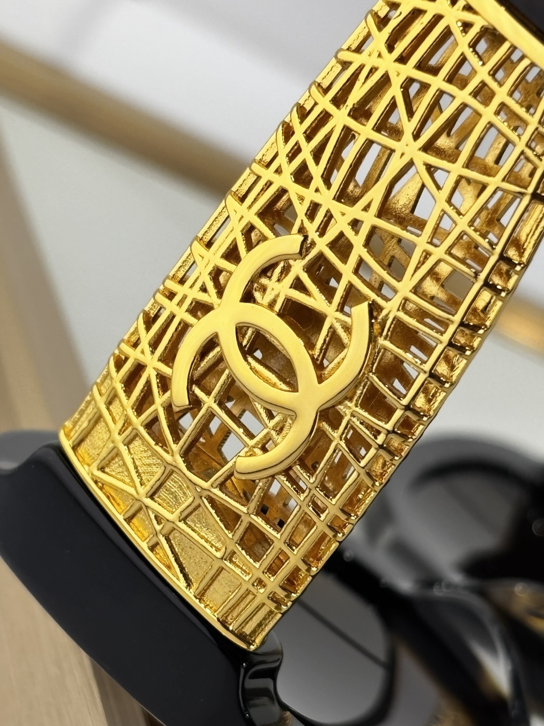 Chanel Tortoise Shell Square Sunglasses – Gold CC Logo Lattice