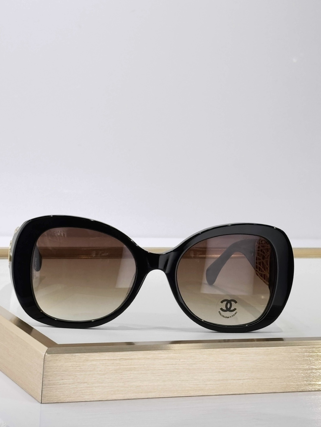 Chanel Tortoise Shell Square Sunglasses – Gold CC Logo Lattice