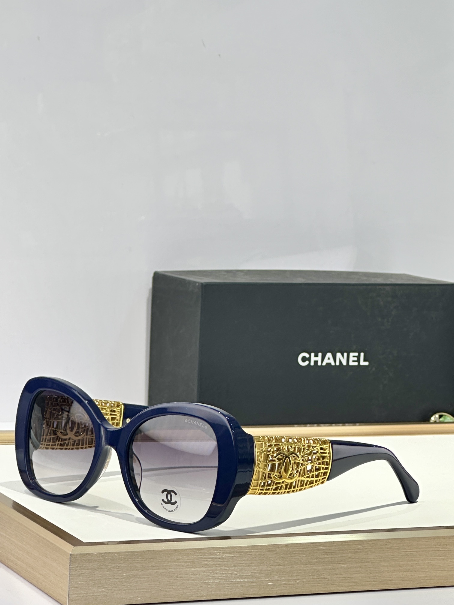 Chanel Luxury Butterfly Sunglasses with CC Logo Filigree Temples