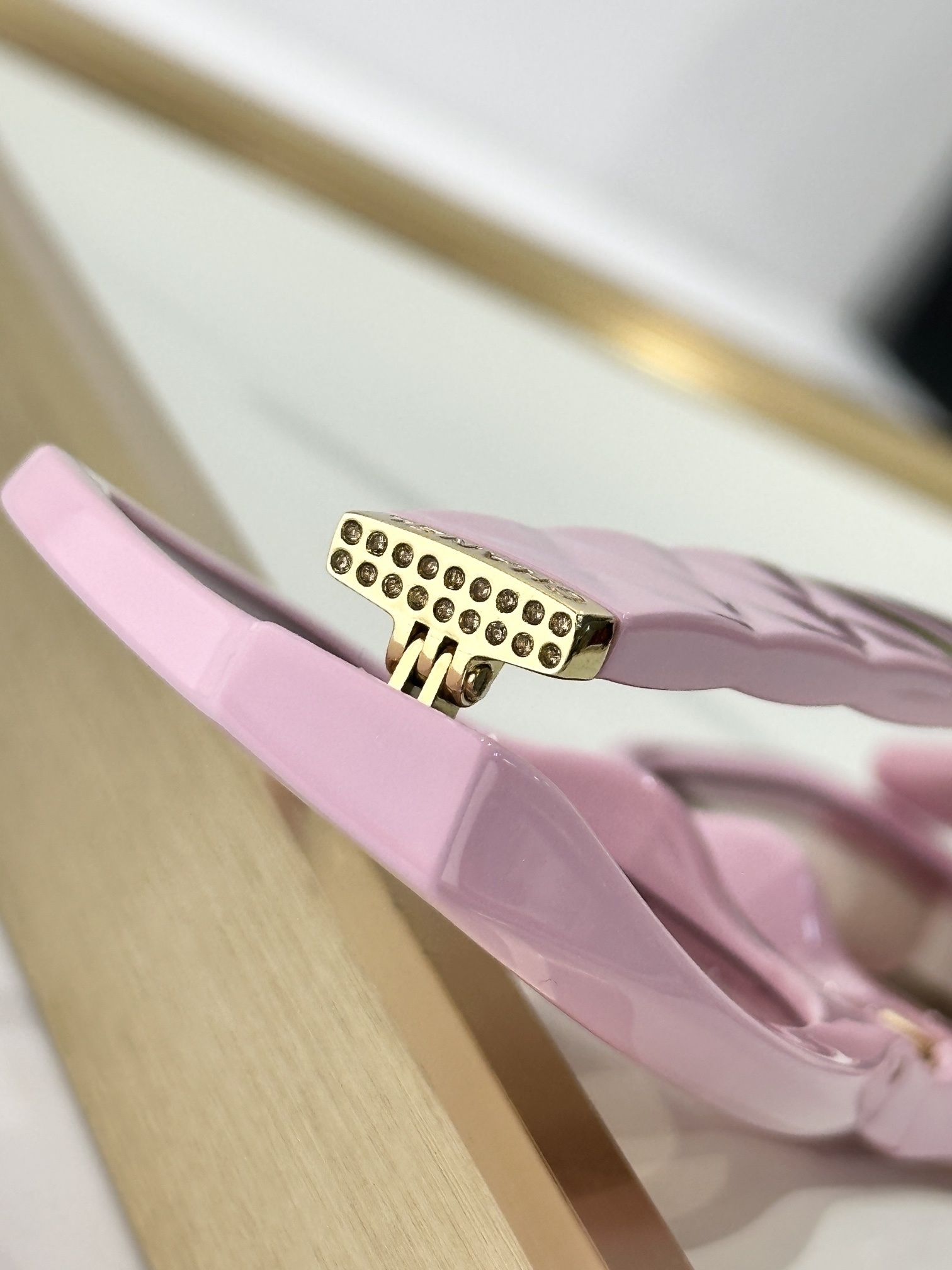 Luxury Chanel Pink Square Sunglasses with Quilted Temples