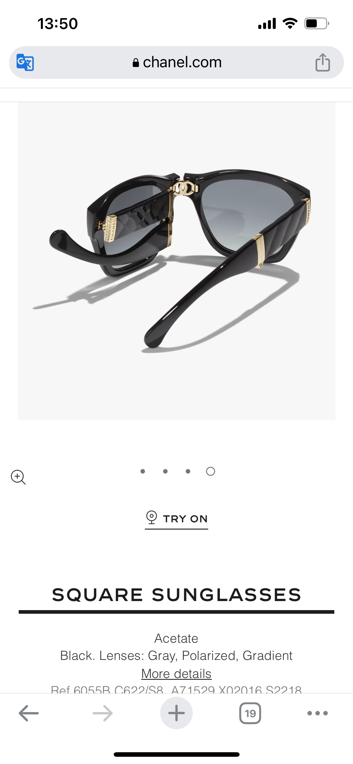 Chanel Foldable Square Sunglasses – Gray Acetate & Gradient Lenses