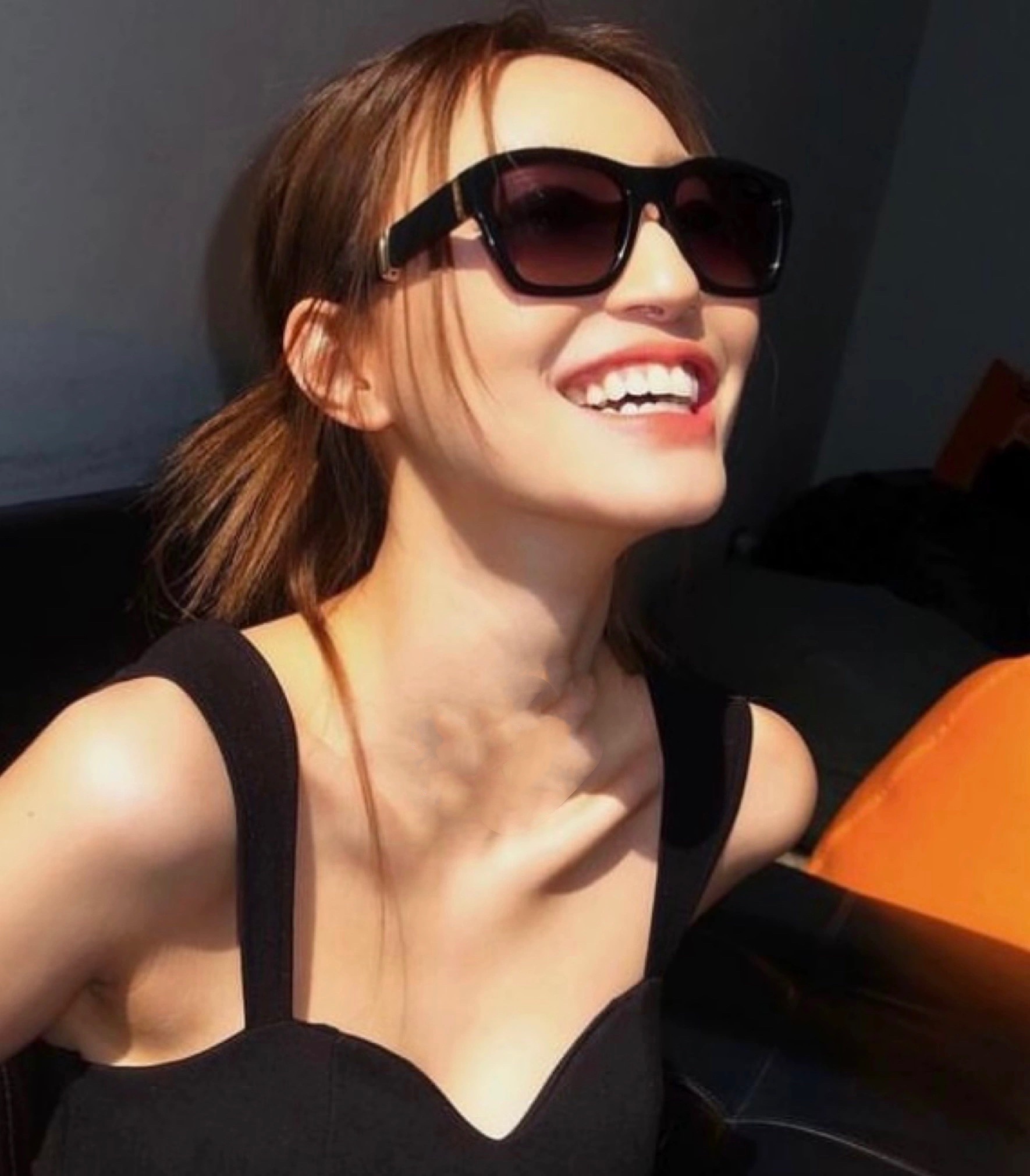 Luxury Black Square Sunglasses for Women with Gold Accents