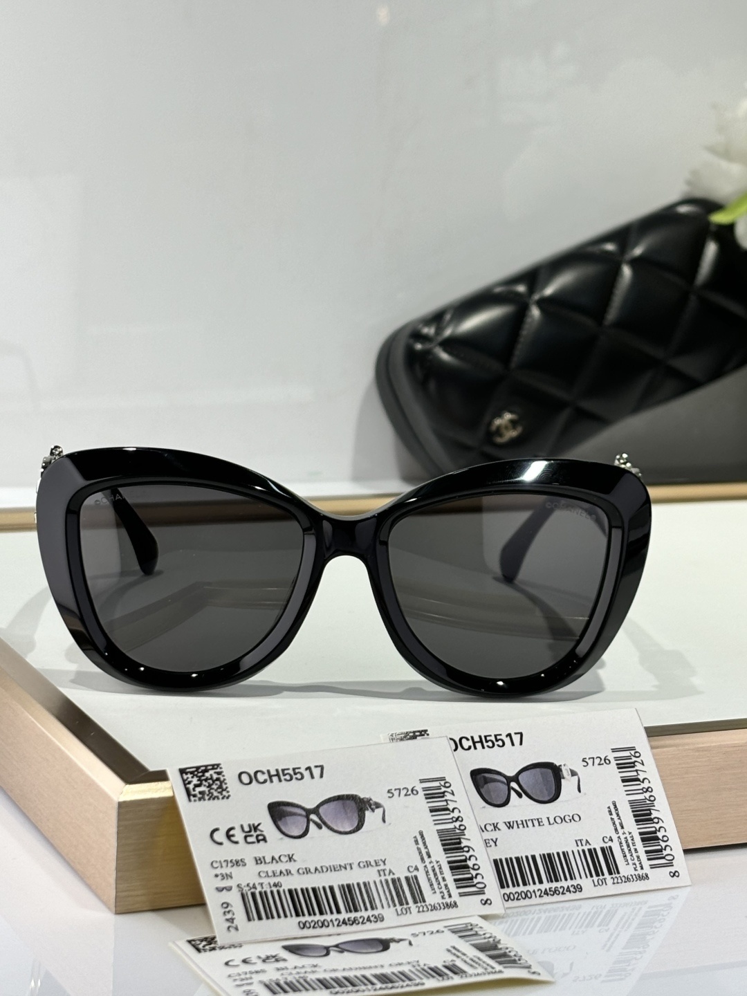 Chanel OCH5517 Oversized Sunglasses with Heart CC Logo Detail