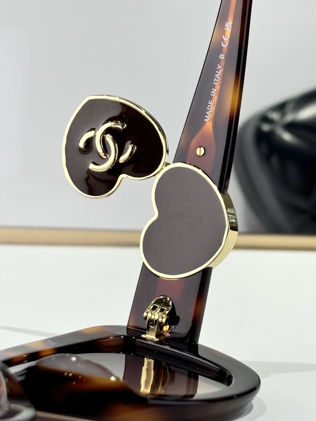 Chanel OCH5517 Oversized Sunglasses with Heart CC Logo Detail